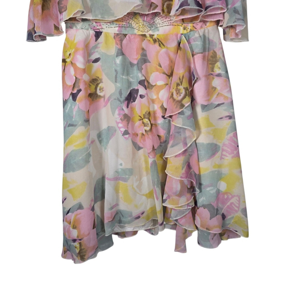 Lipsy London Floral Tube Dress Ruffles Size 4 New - Picture 6 of 15